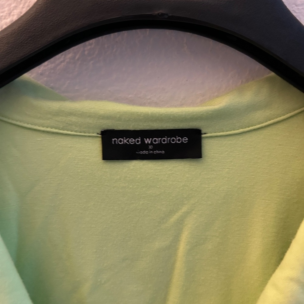 Naked Wardrobe Lime Long Sleeve Criss Cross Crop Top Size XL - Picture 4 of 5